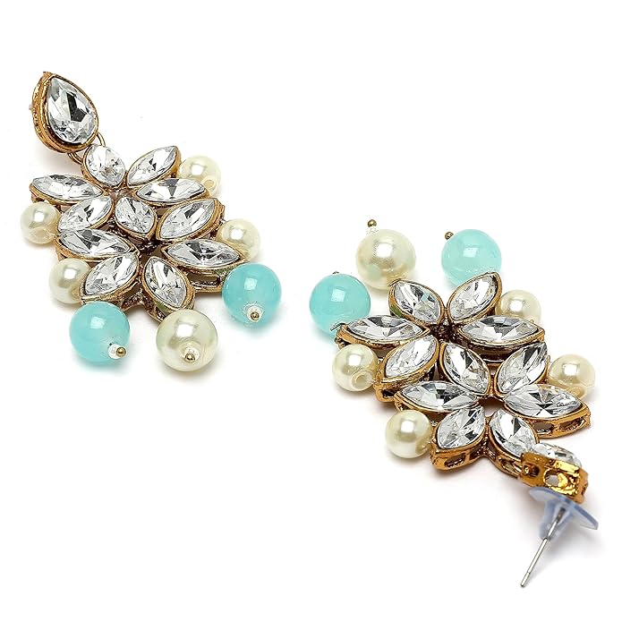 Jewellery Sets for Women Gold Plated Bridal Long Necklace Set Neck Choker with Earrings and Maang Tikka for Women & GirlsV - Image 2