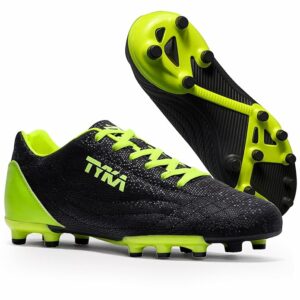 TYKA Argentina Football Stud Shoes | High-Performance Design for Training & Match Play for All Ground Types Black - Yellow